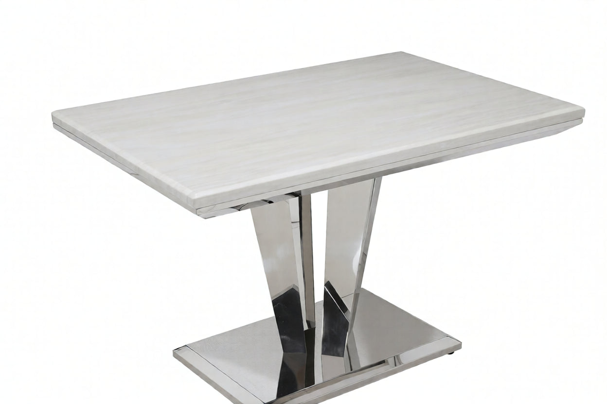 120cm Riccardo Grey Marble Dining Table
