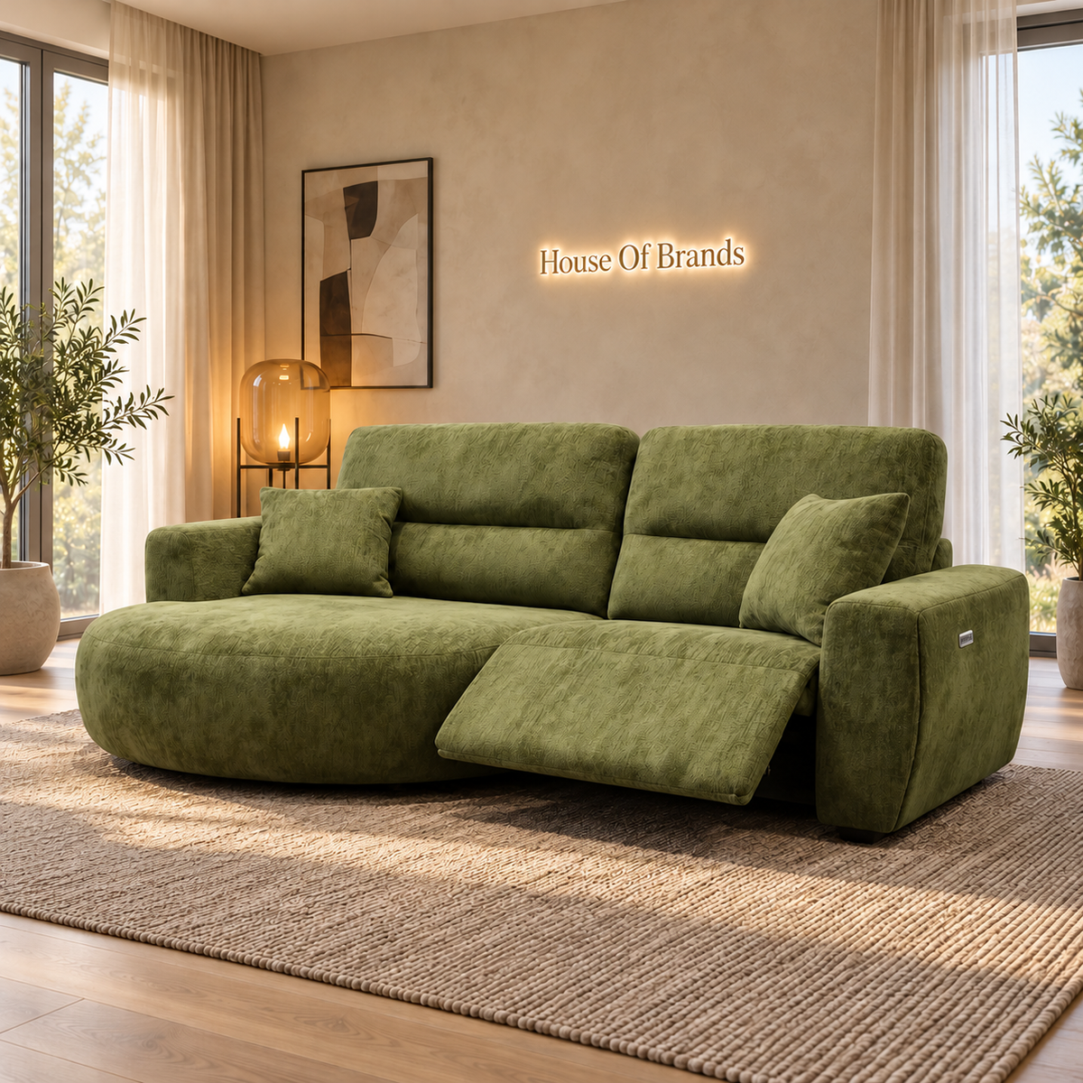 Denver Green Electric Recliner Left Hand