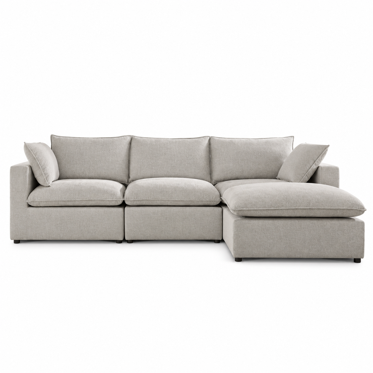 Solenne Pearl Chenille Modular Chaise Sofa