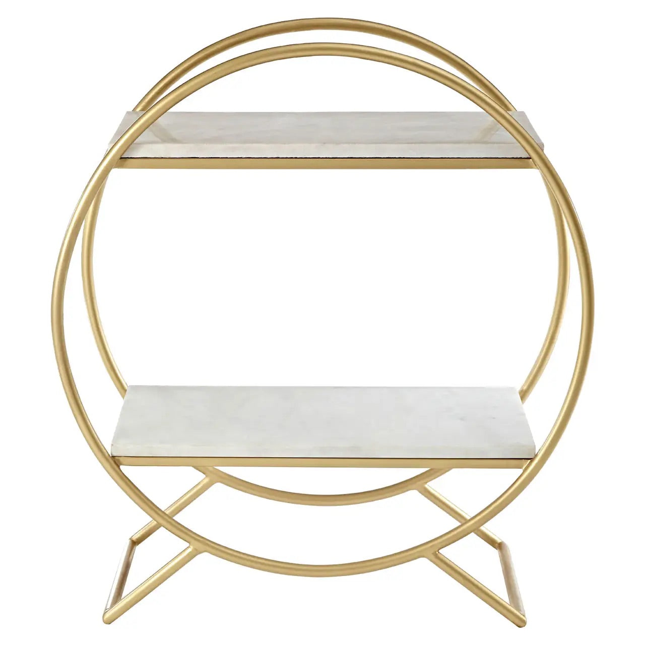 Nirav White Marble Gold Frame Gin Bar