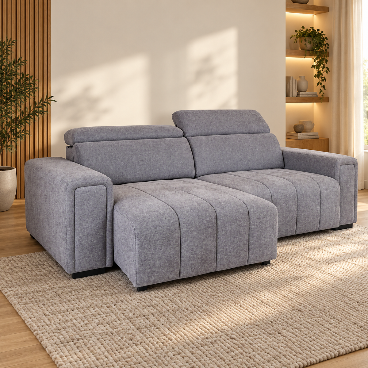 April Grey Electric Sofa Bed 3 Seater