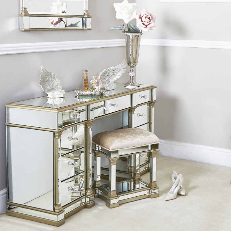 Apollo Champagne Mirrored Stool