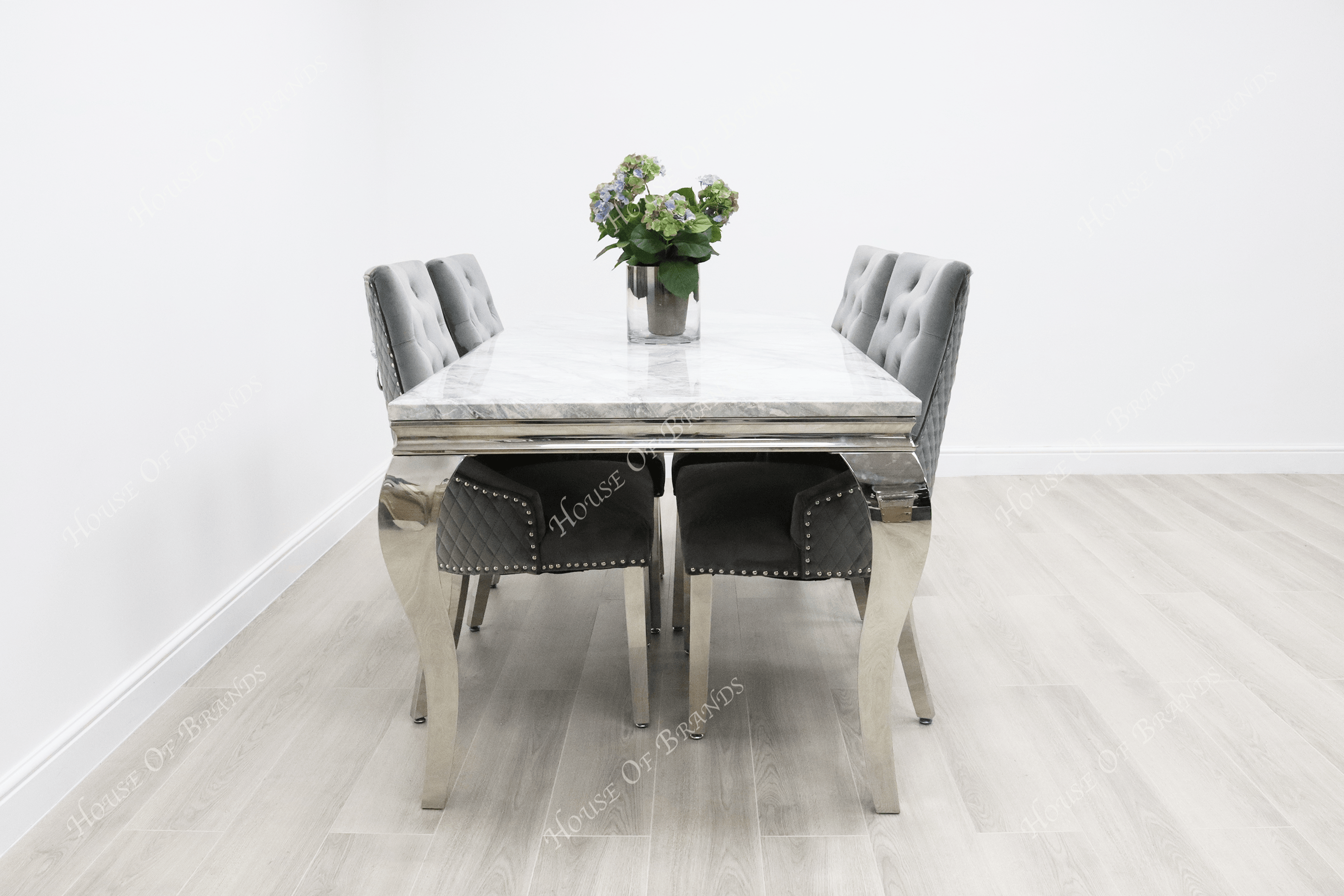 1.8m Rome Table & 4 Madrid Chairs - House Of Brands