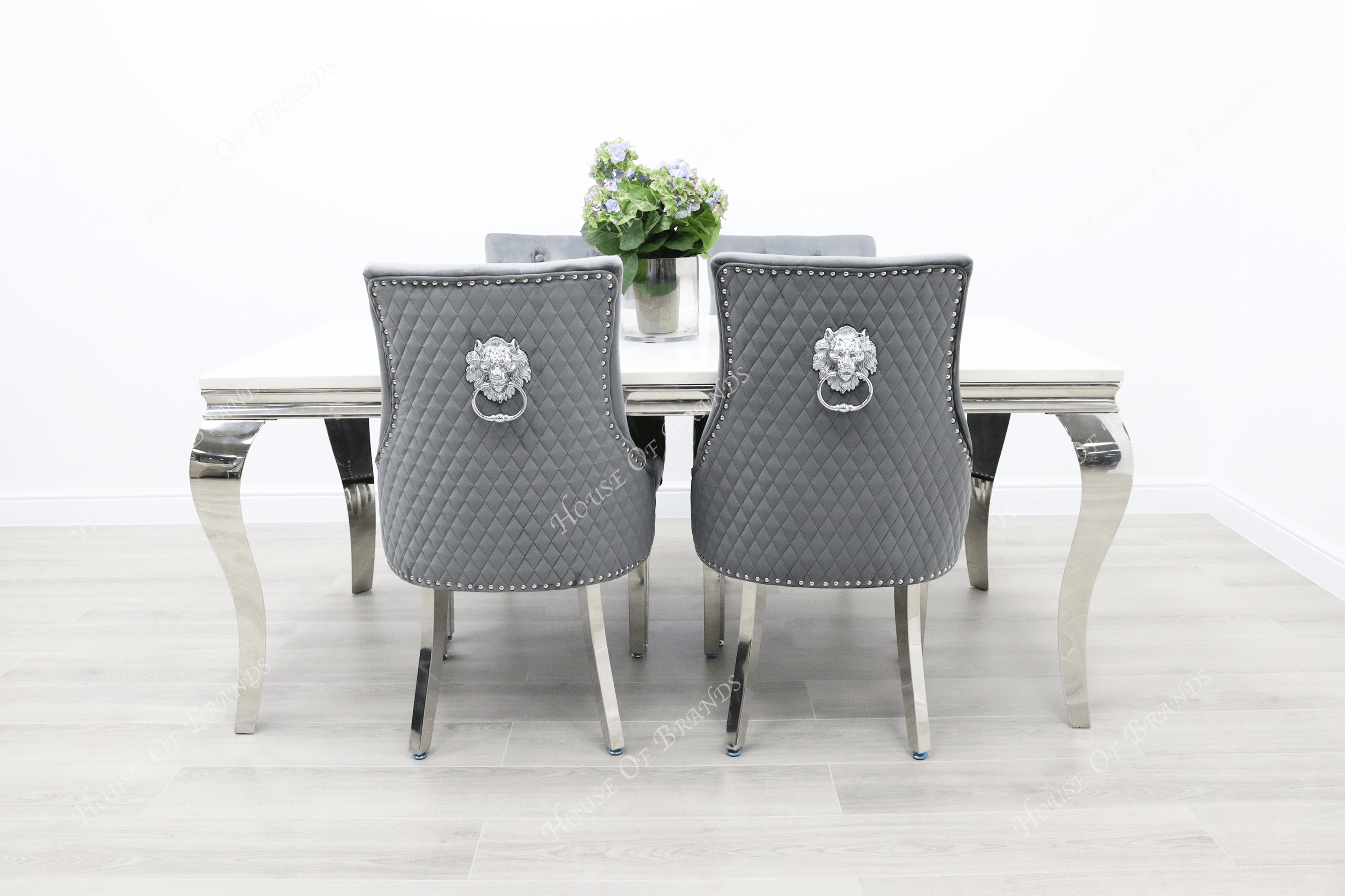 1.8m Rome Table & 4 Madrid Chairs - House Of Brands