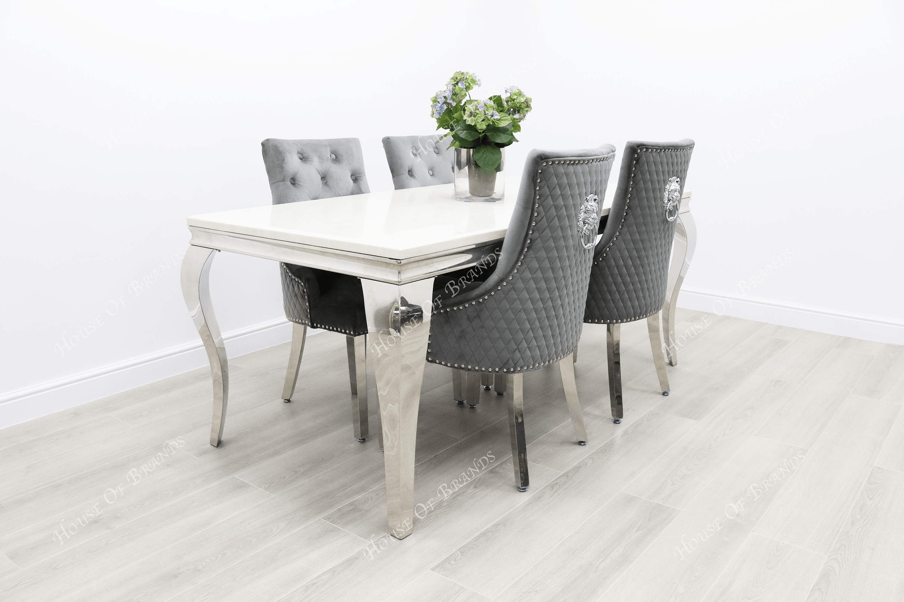 1.8m Rome Table & 4 Madrid Chairs - House Of Brands