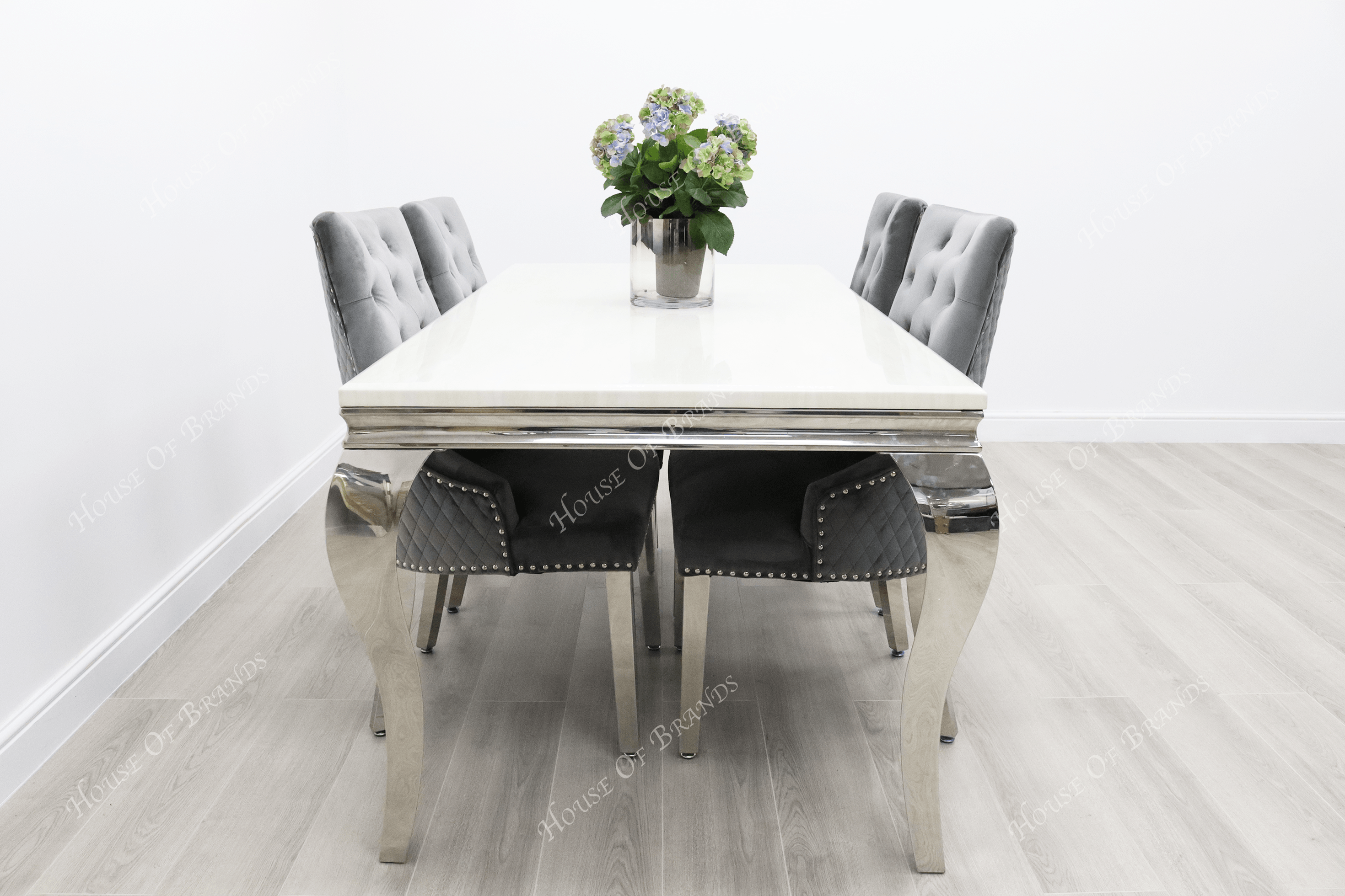 1.8m Rome Table & 4 Madrid Chairs - House Of Brands