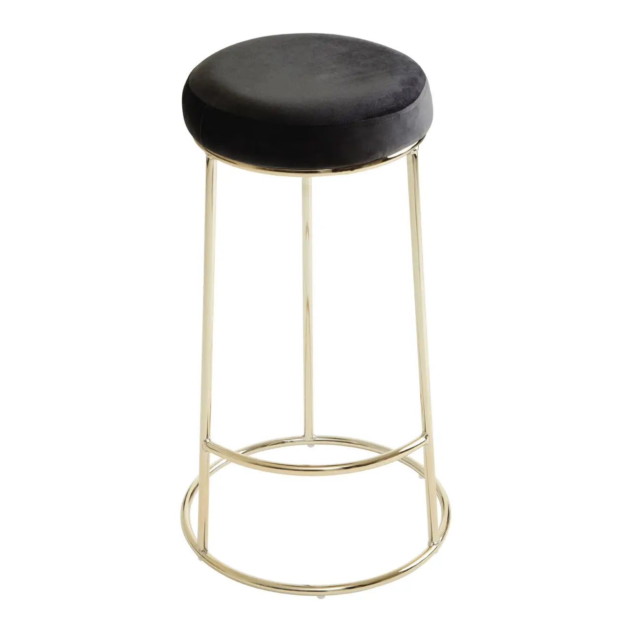 Maryland Black and Gold Velvet Tall Barstool