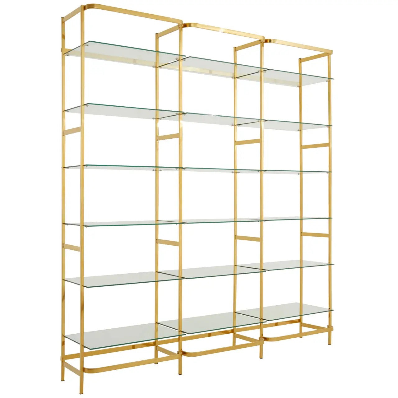 Horizon Bookshelf With Clear Glass Tiers