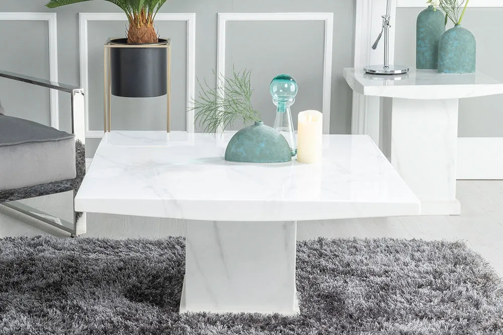 Athena White Marble Coffee Table