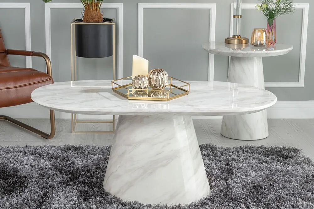 Carrera White Marble Coffee Table