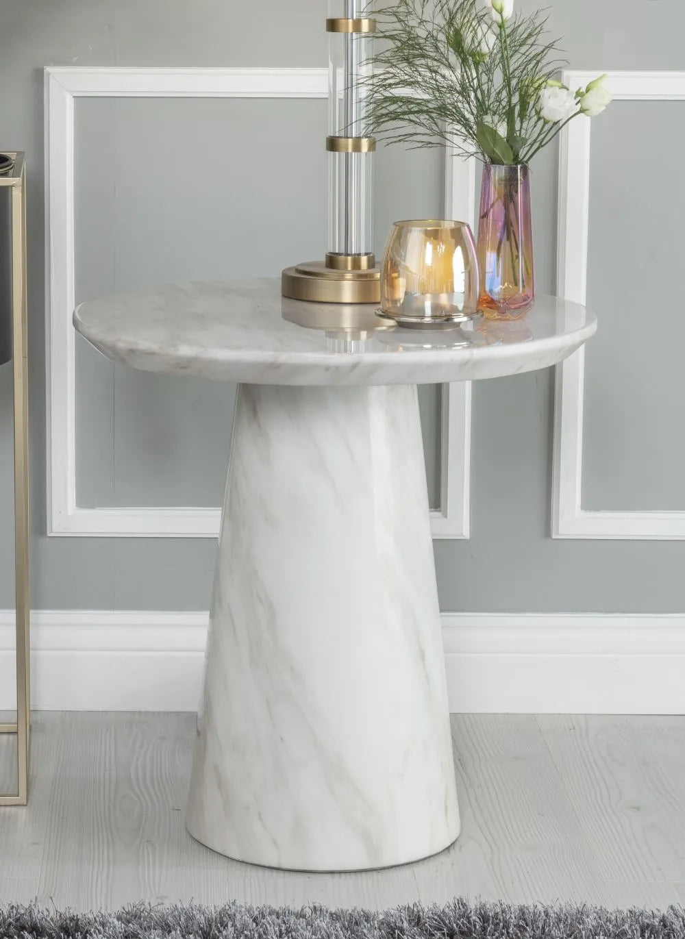 Carrera Marble Side Table White