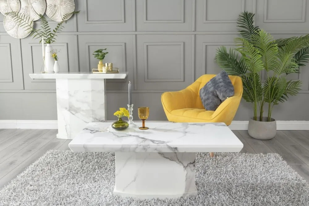 Naples White Marble Coffee Table