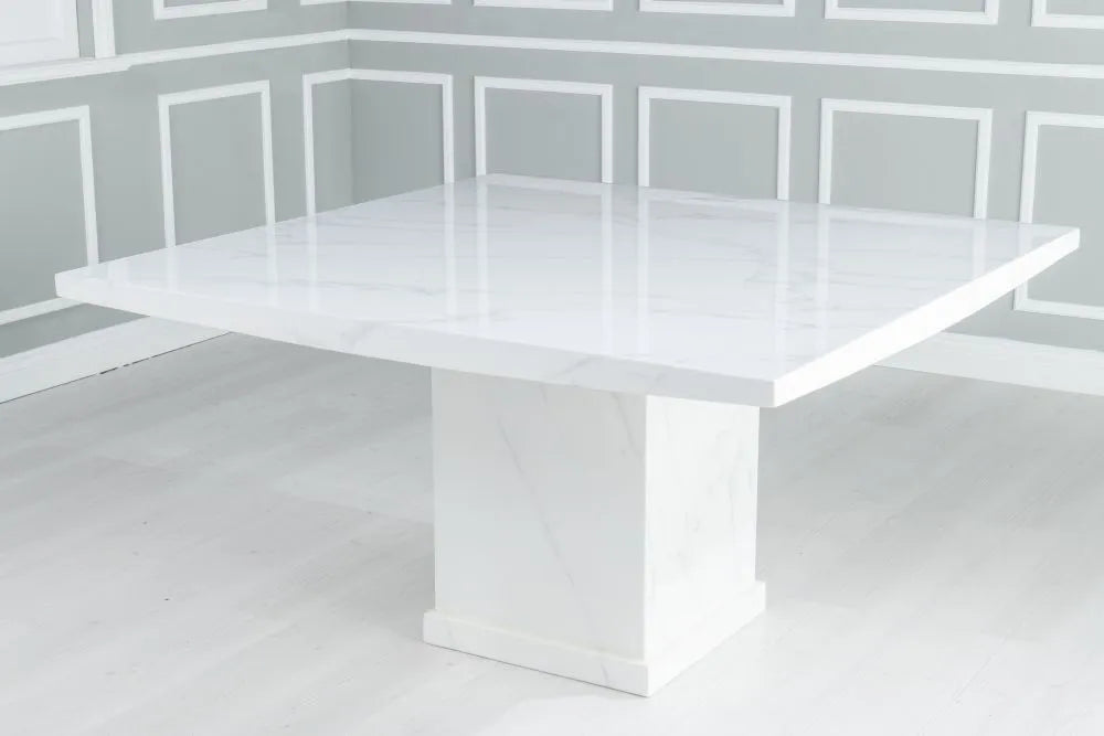 Olympia White Marble Dining Table