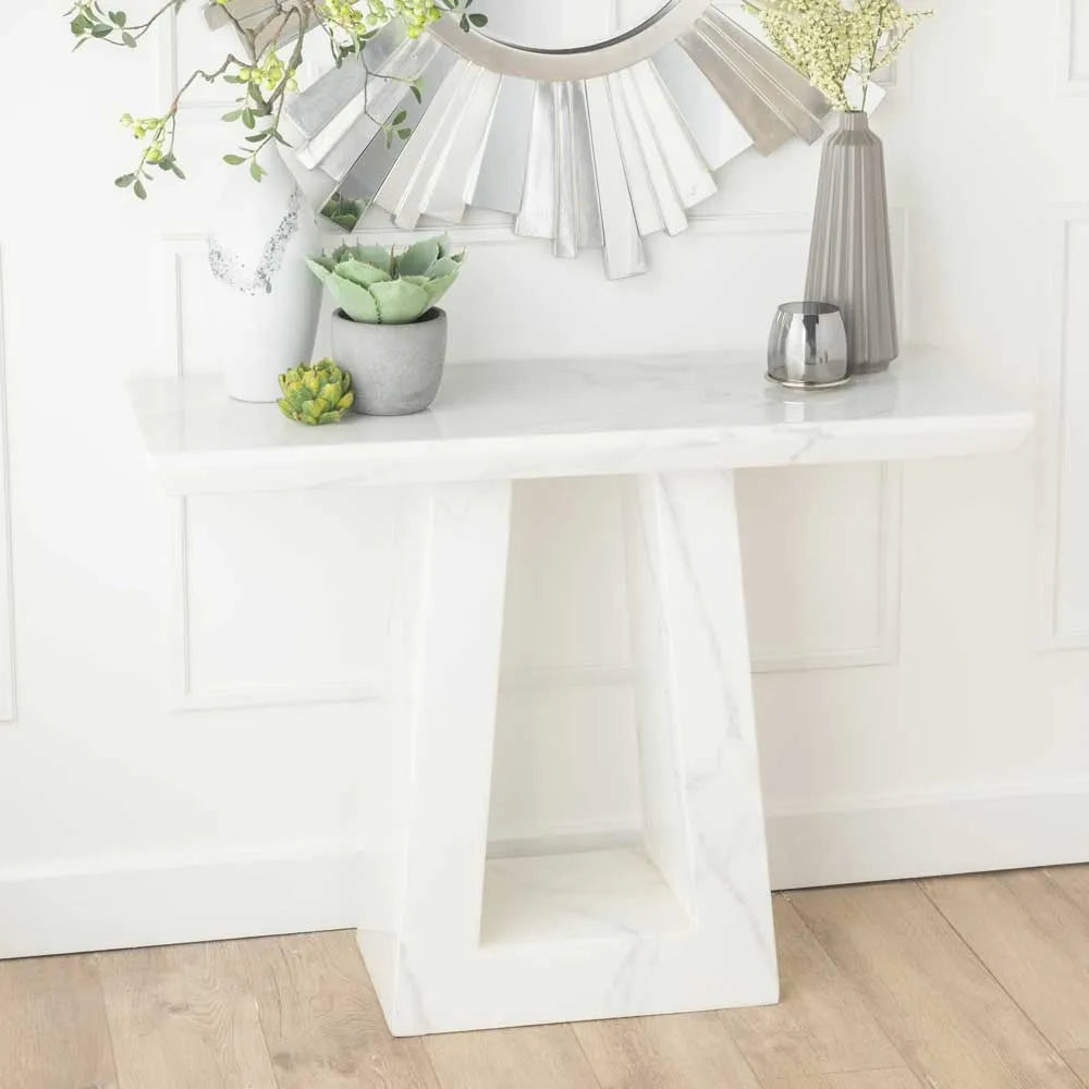 Bianco Marble Console Table White