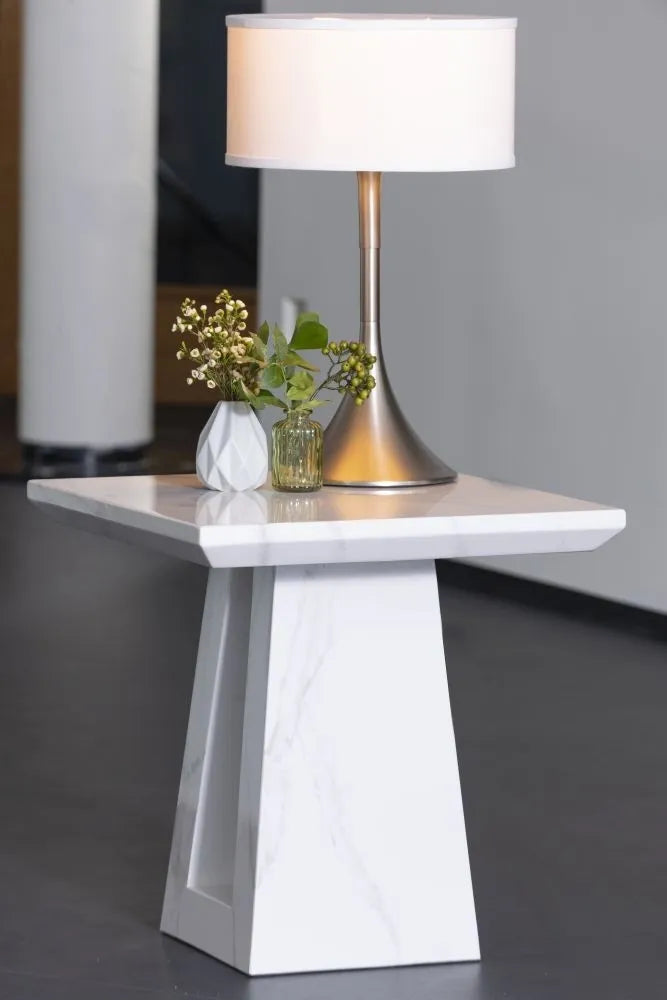 Mila Marble Side Table White