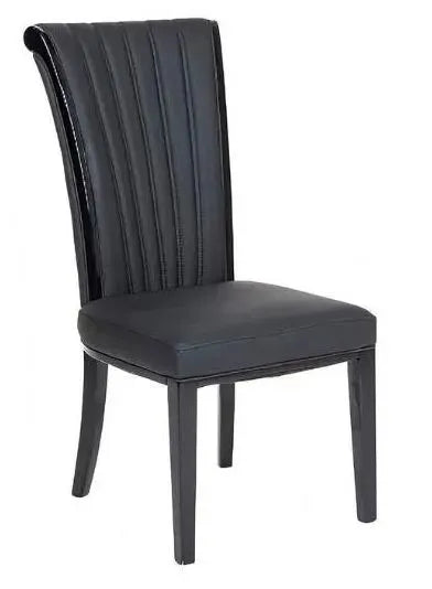 Cadiz Black Dining Chair Leather