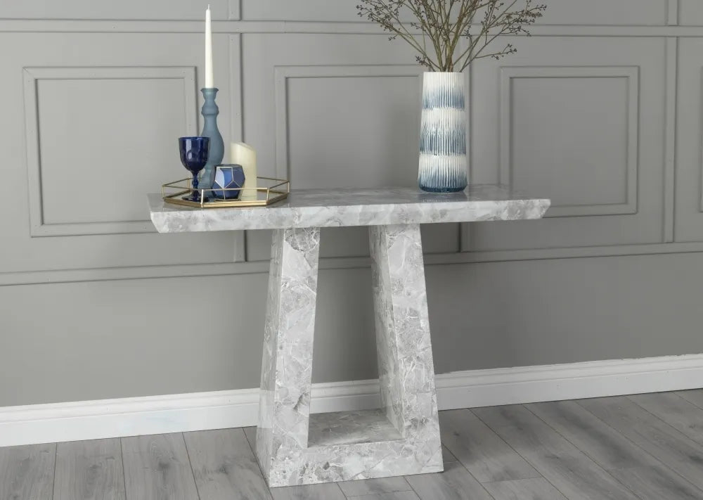 Milan Marble Console Table Grey