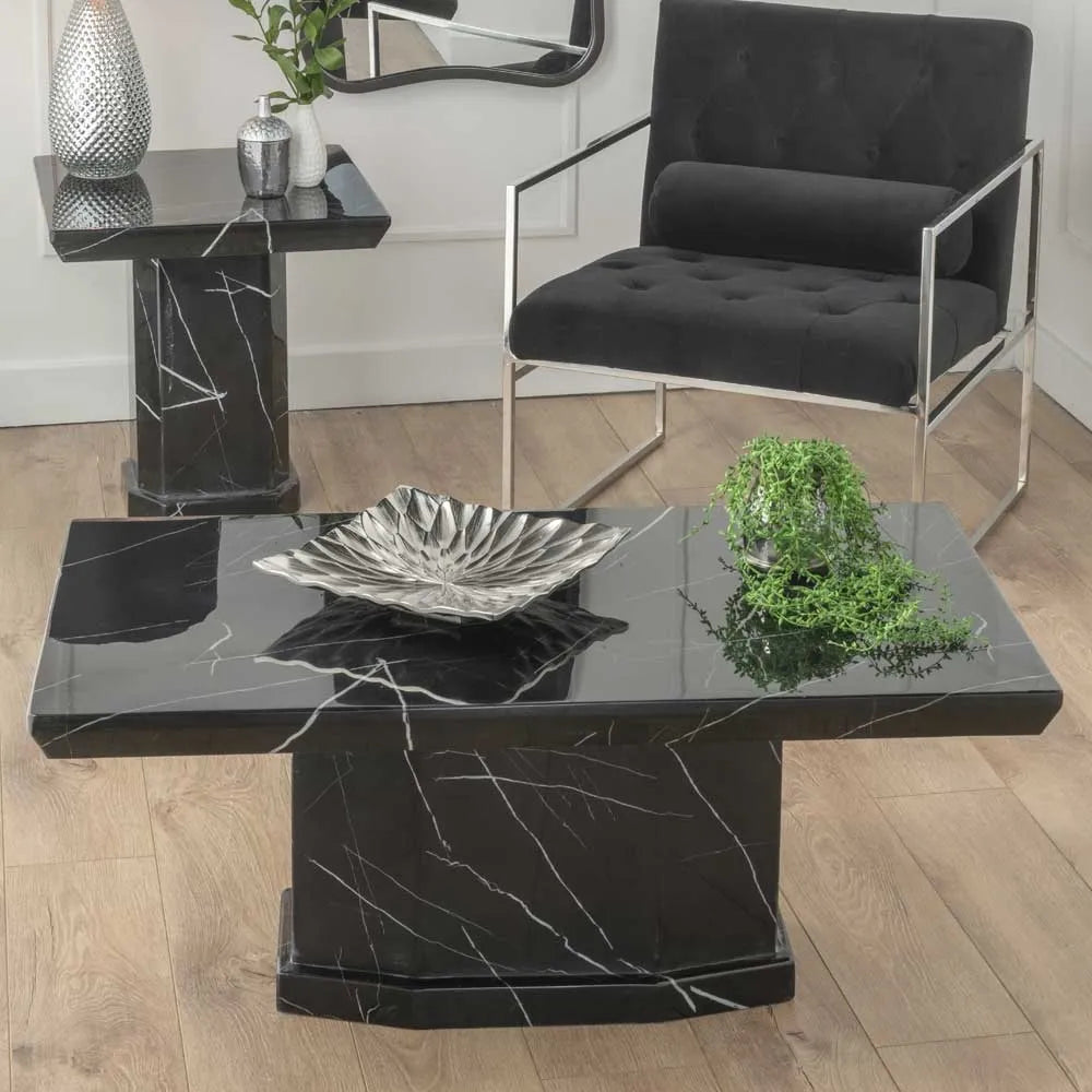 Nebula Black Marble Coffee Table