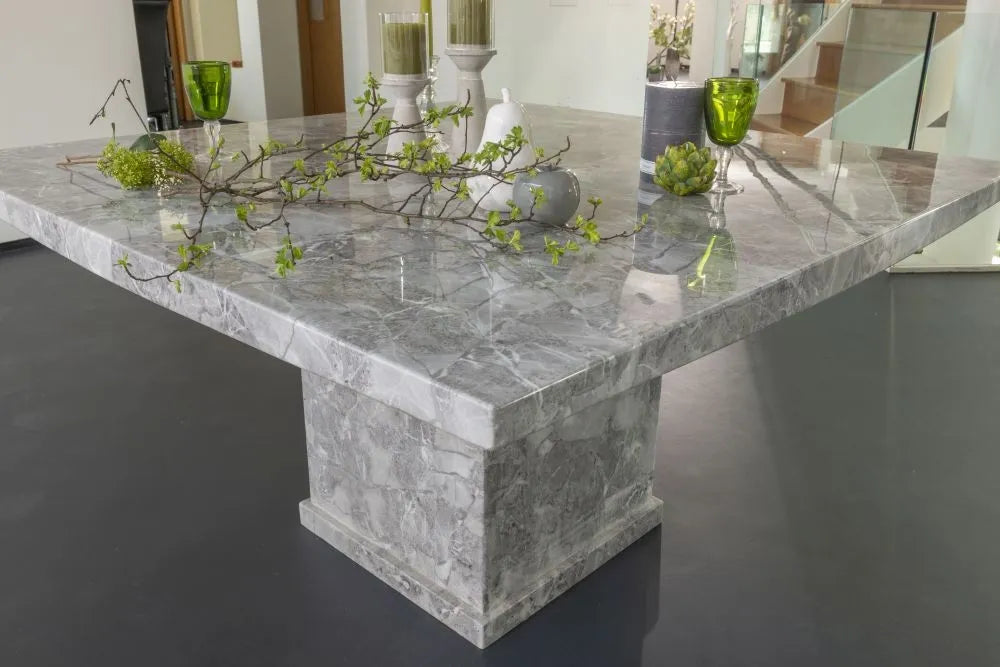 Anza Grey Marble Dining Table