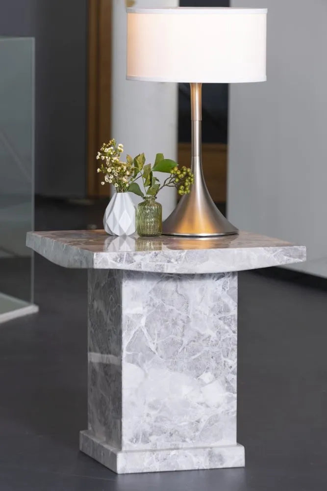 Turin Marble Lamp Table Grey