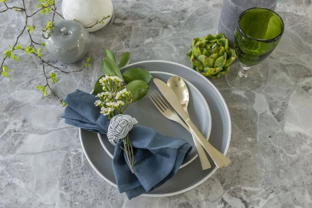 Anza Grey Marble Dining Table