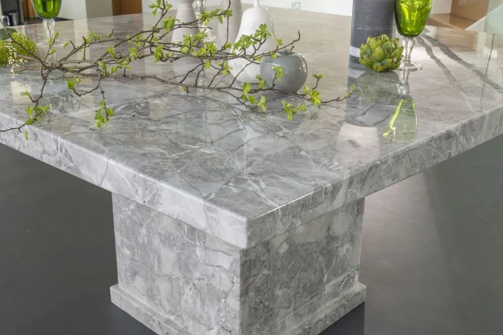 Anza Grey Marble Dining Table