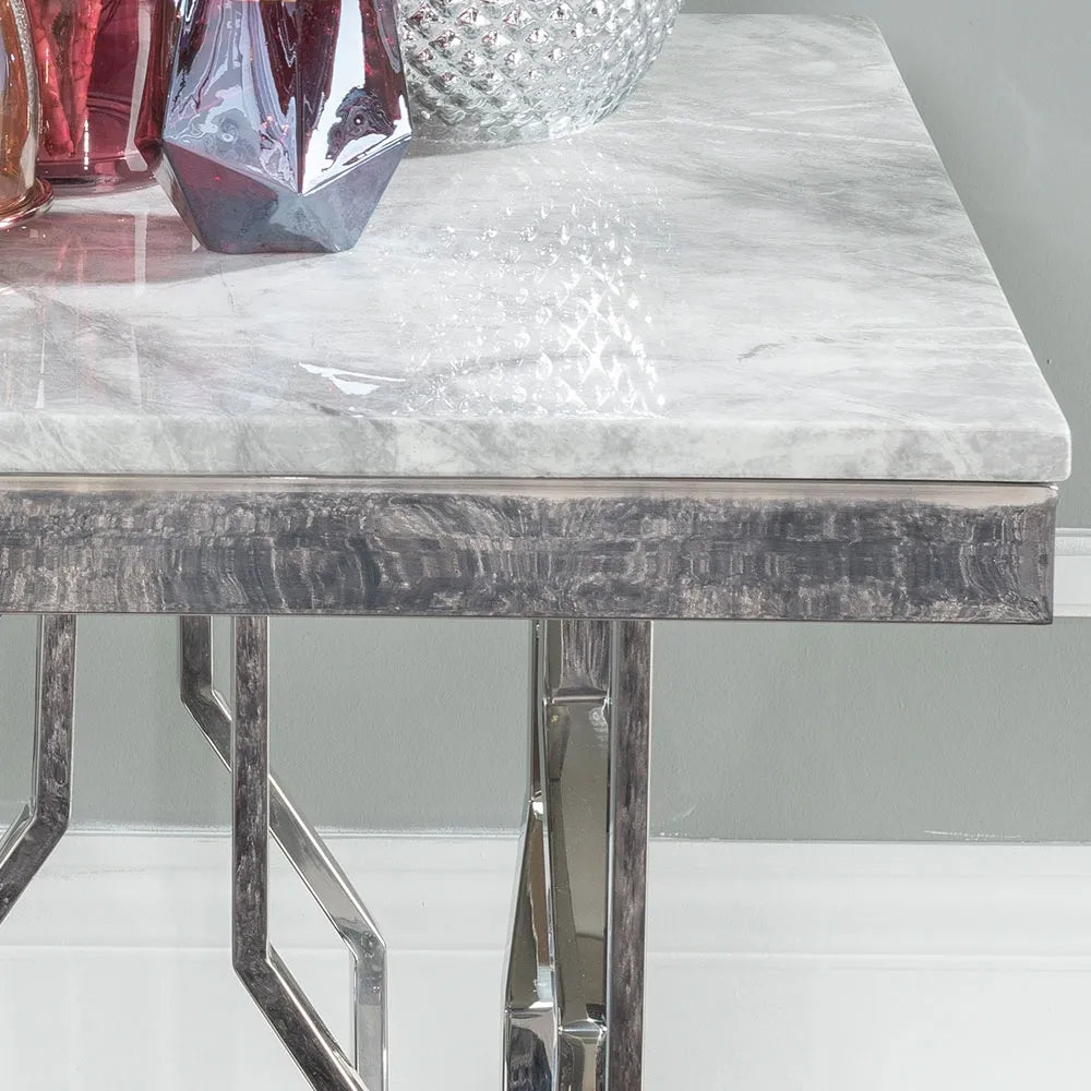 Vortex Marble Side Table Grey