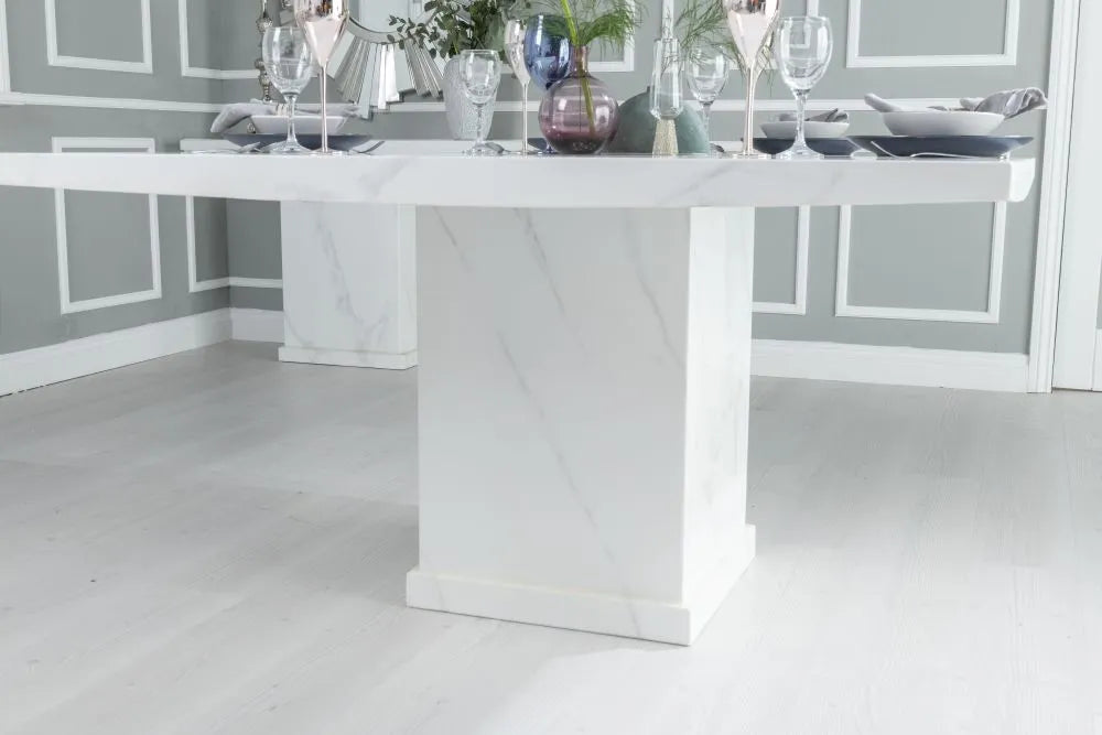 Olympia White Marble Dining Table