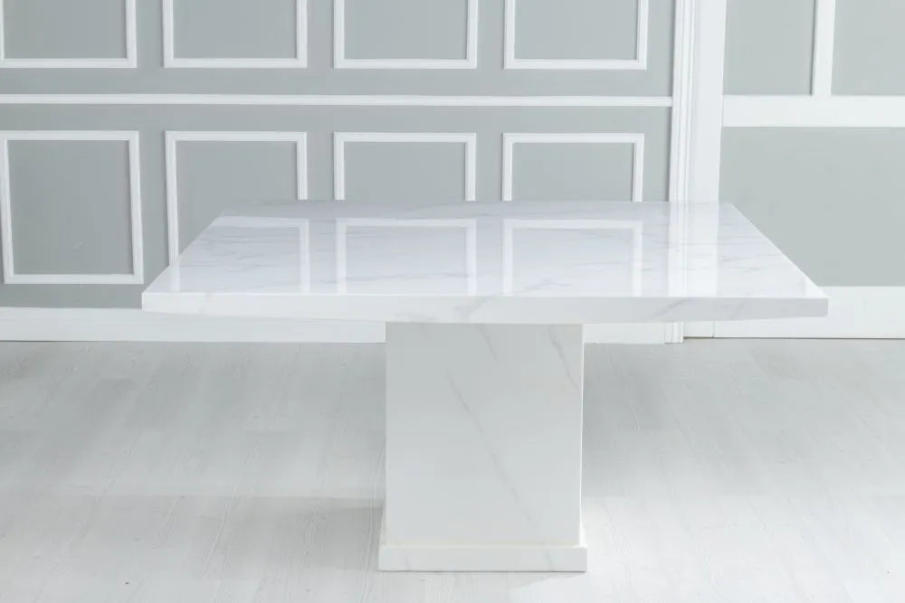 Olympia White Marble Dining Table