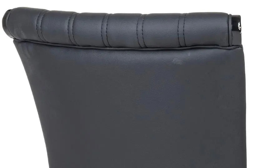 Pluto Beige Marble 200cm Dining Table with Cadiz Black Leather Dining Chairs