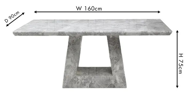 Hugo Grey Marble Dining Table