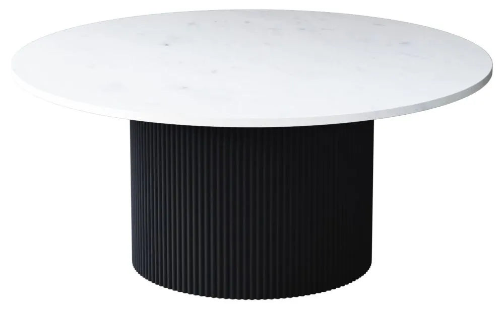 Carra White Marble Top With Black Base Coffee Table