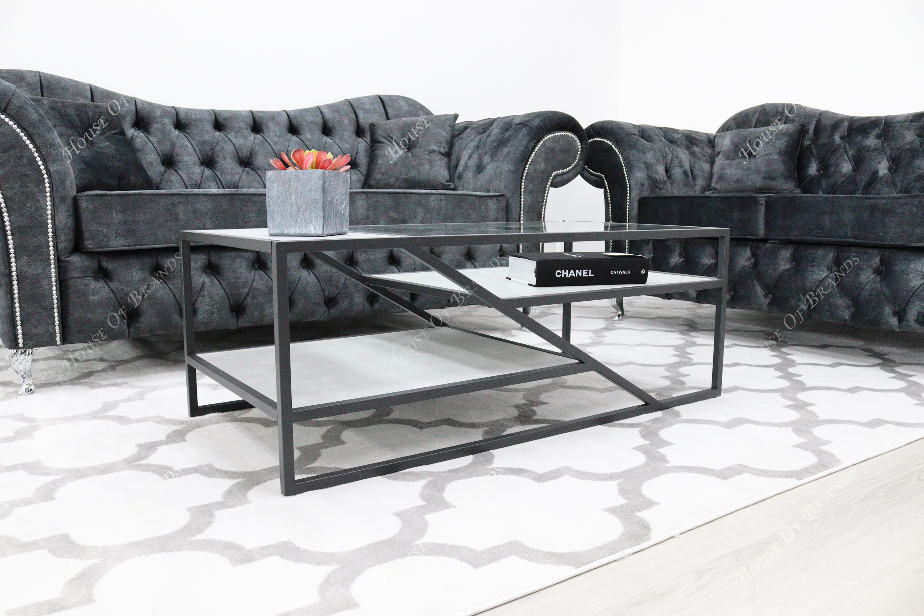 Estelle Marble Velvet Sofa