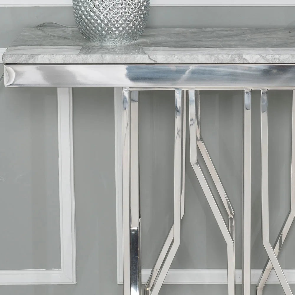 Vortex Marble Console Table Grey