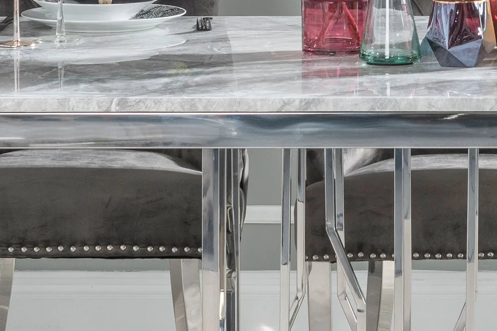 220cm Vortex Grey Marble Dining Table