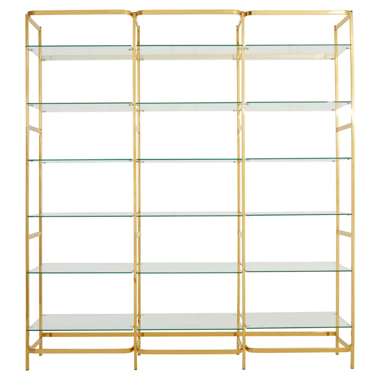 Horizon Bookshelf With Clear Glass Tiers