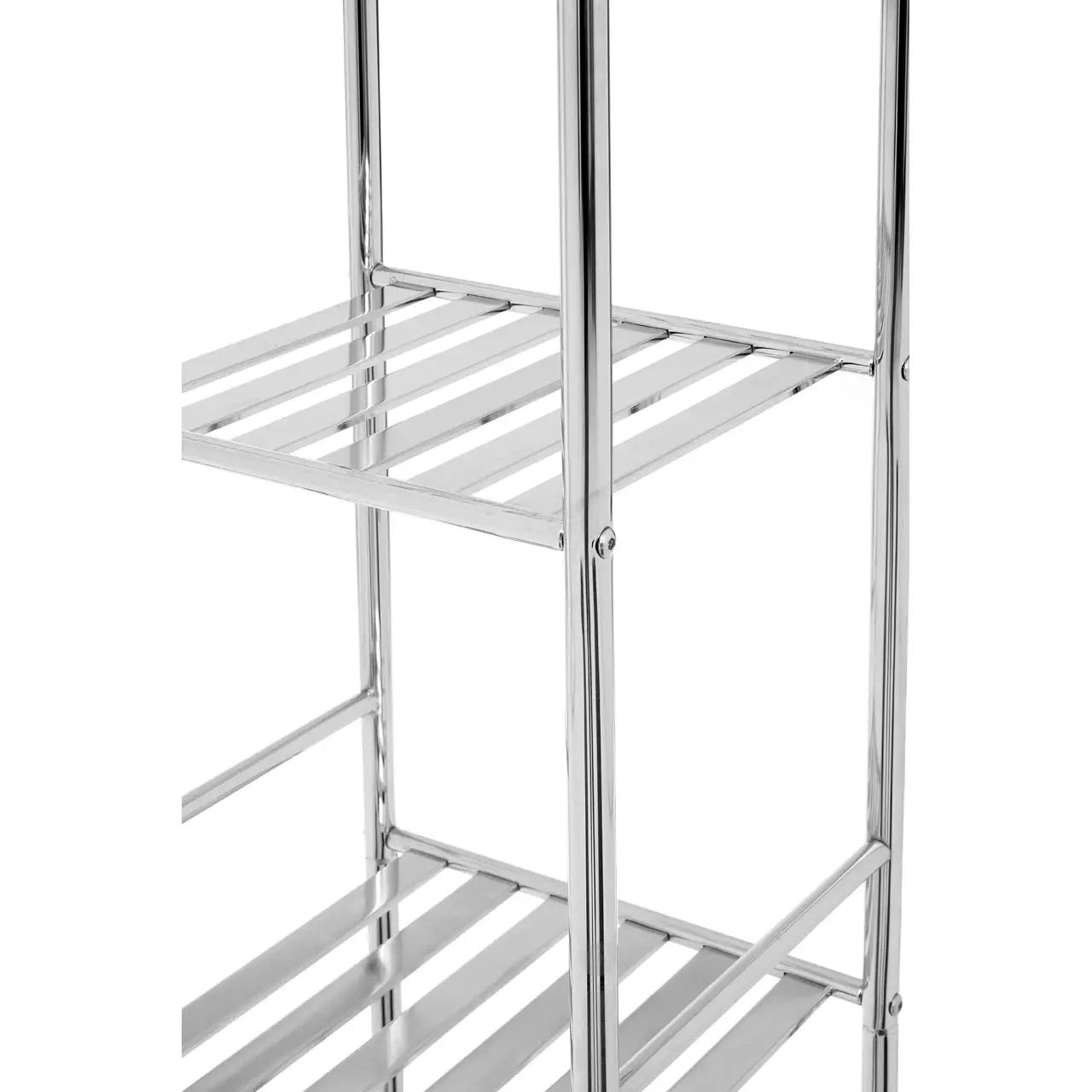 5 Tier Chrome Shelf Unit With Basket