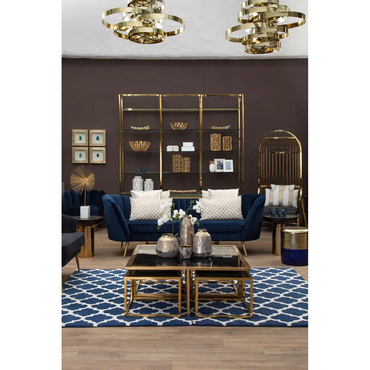 Horizon Bookshelf With Clear Glass Tiers