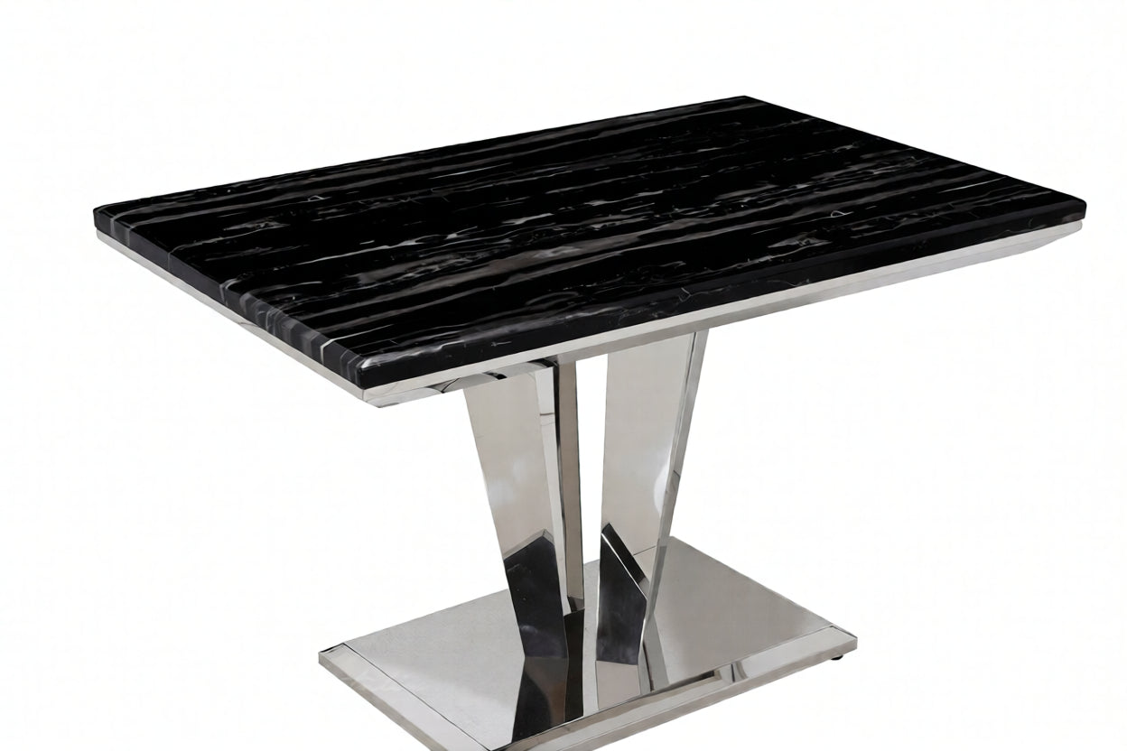 120cm Riccardo Grey Marble Dining Table