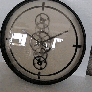 46cm Black and White Gears Wall Clock