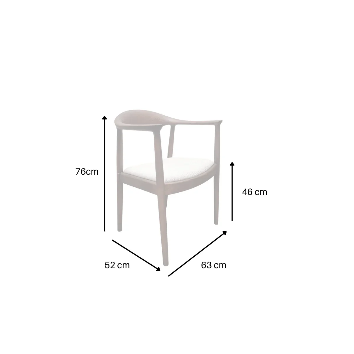 Fern Walnut Dark Wooden Ivory Boucle Fabric Dining Chairs - Pairs