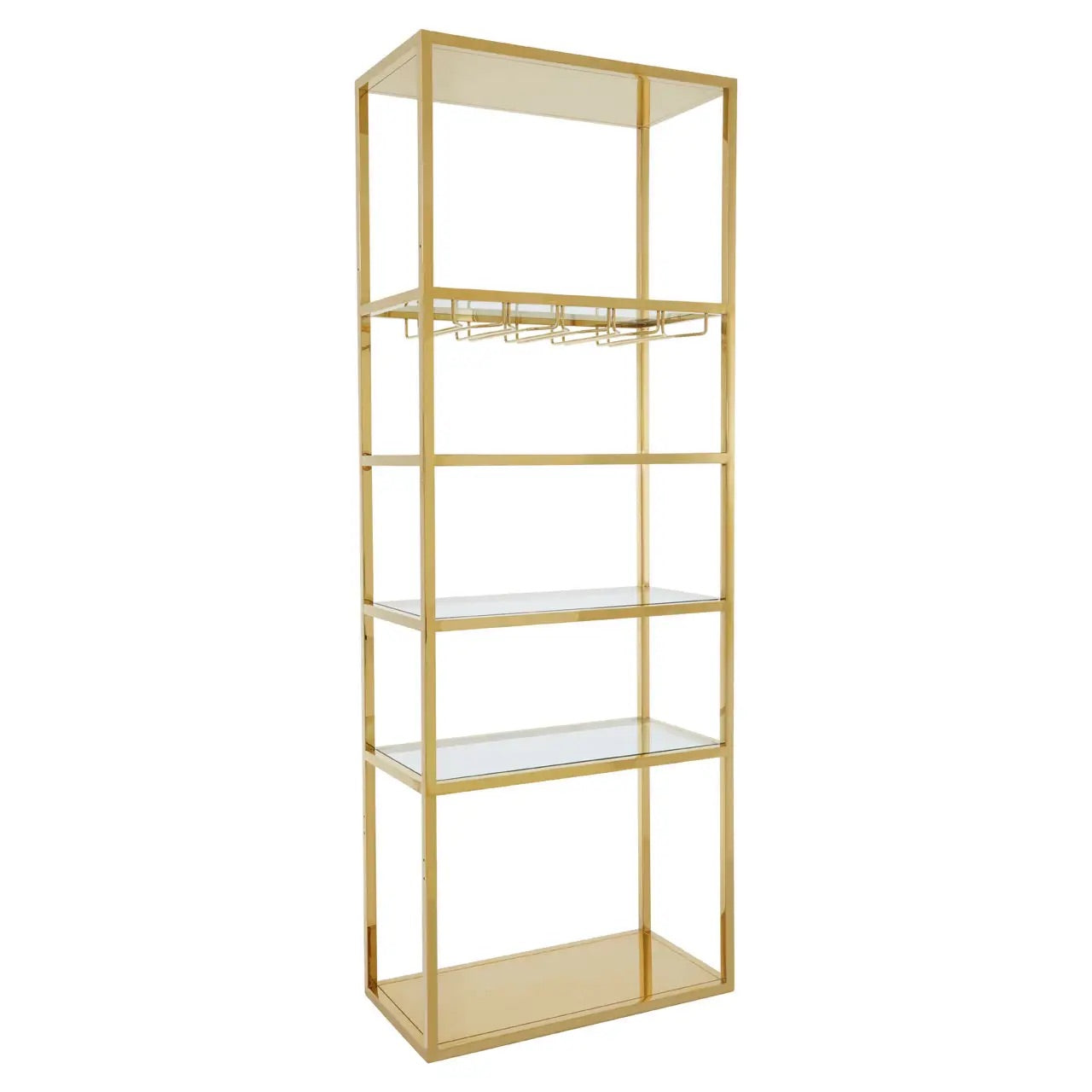 Piermont Gold Bar Shelf Unit With Glass Rack