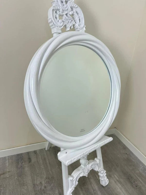 Twine Mirror Round White
