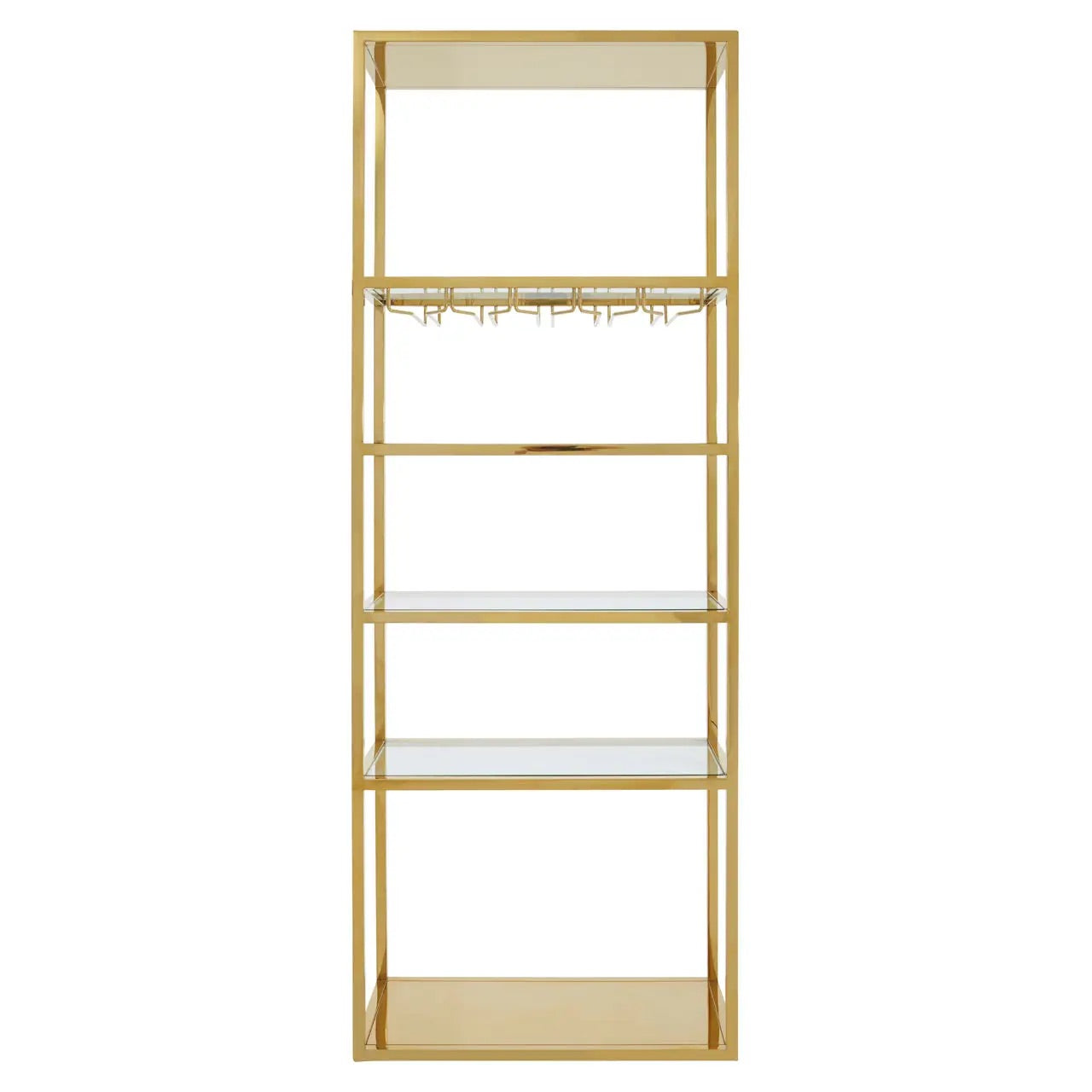 Piermont Gold Bar Shelf Unit With Glass Rack