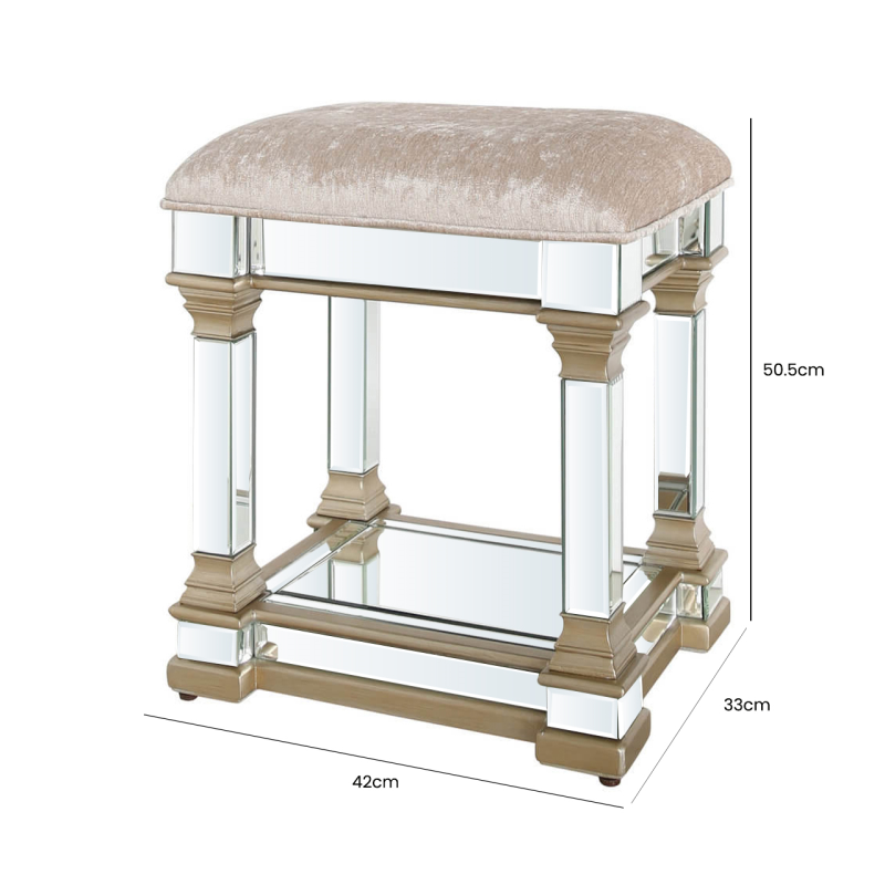 Apollo Champagne Mirrored Stool