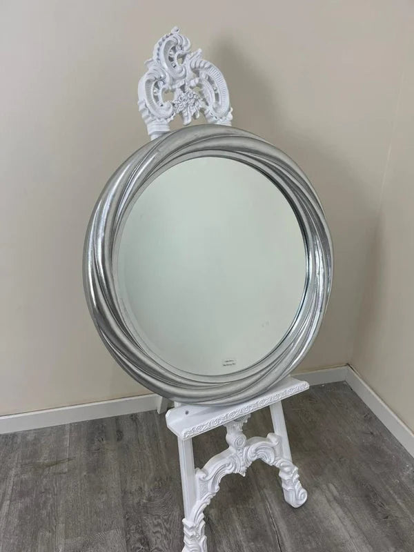 Twine Mirror Round Chrome