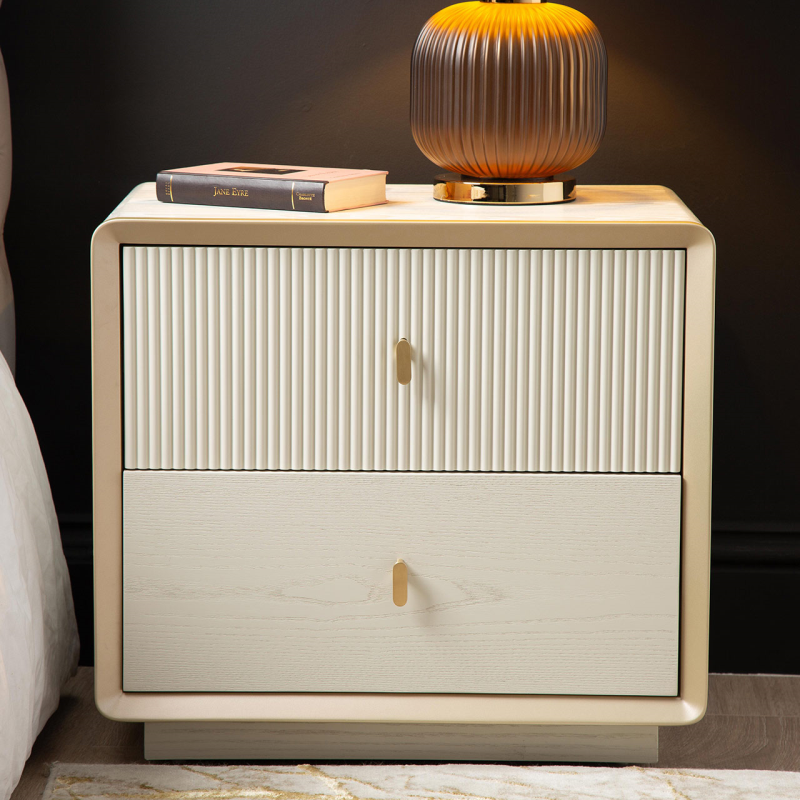 Amelie Cream Elm 2 Drawer Cabinet