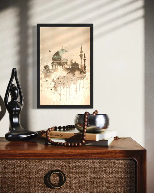 Abstract Mosque Canvas – Islamic Watercolor