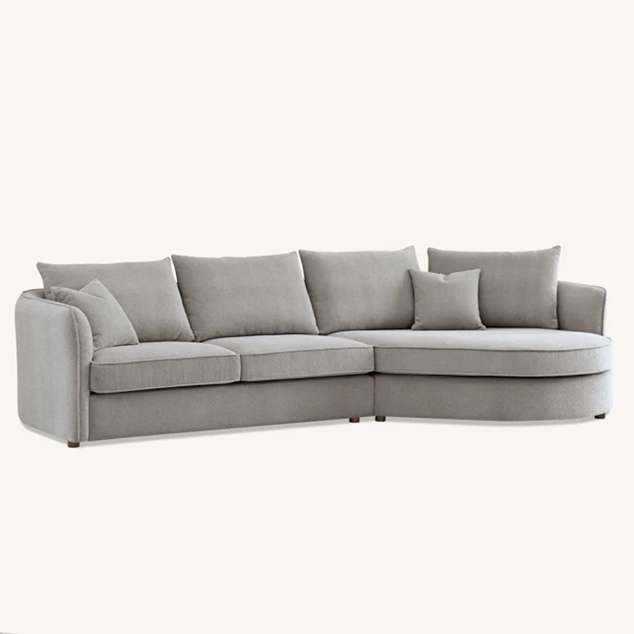 Aluxo Rubin Corner Chaise In Pebble Boucle