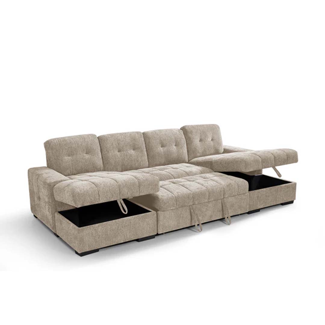 Amalfi Large U Shaped Sofa Bed with Storage